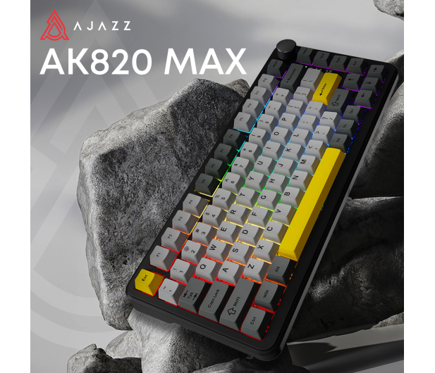 Ajazz AK820 MAX Magnetic switches Black Gray Yellow RGB - 1536367 - zdjęcie 6